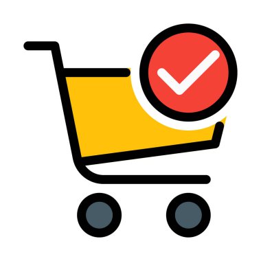 Bitmiş veya doğrulanmış sepeti basit vektör çizim