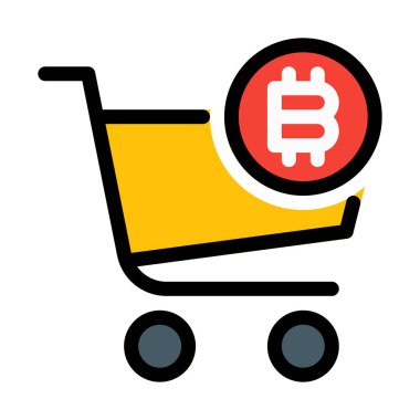 Bitcoin ödeme sepeti basit vektör çizim
