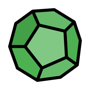 Dodecahedron polihedron şekli vektör çizim beyaz arka plan üzerinde
