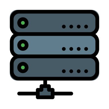 Sunucu anahtarları bağlı, basit soyut vektör çizim 