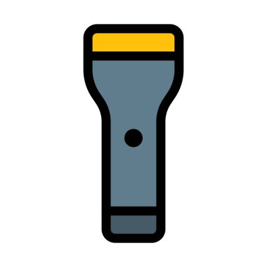 Beyaz arka plan üzerinde taşınabilir el feneri el feneri vektör çizim