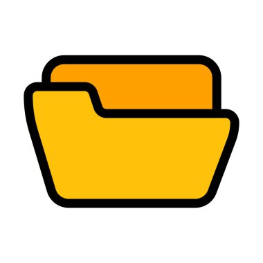 Dosya klasörü açın, illüstrasyon vektör