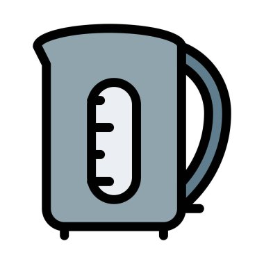 Beyaz arka planda, basit simge su ısıtıcısı