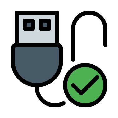 USB aygıtı bağlı vektör çizim 