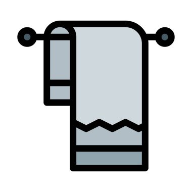 Banyo havlu asılı vektör çizim 