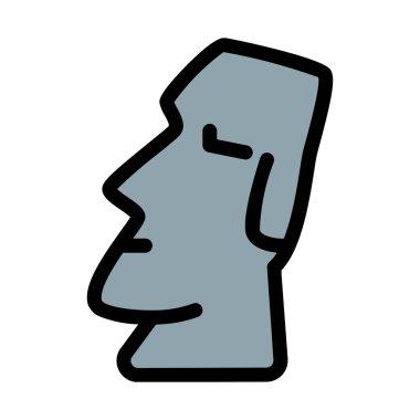 Paskalya Adası anıt vektör çizim beyaz arka plan üzerinde