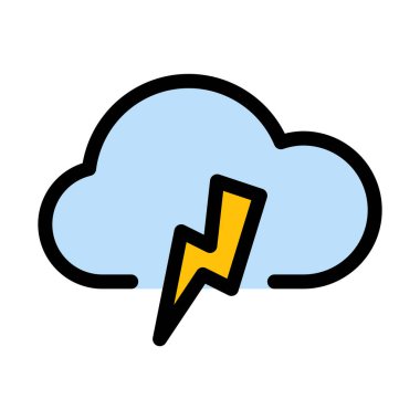 Aydınlatma grev, vektör çizim bulutlu