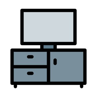 TV resepsiyon kurulumu vektör çizim 