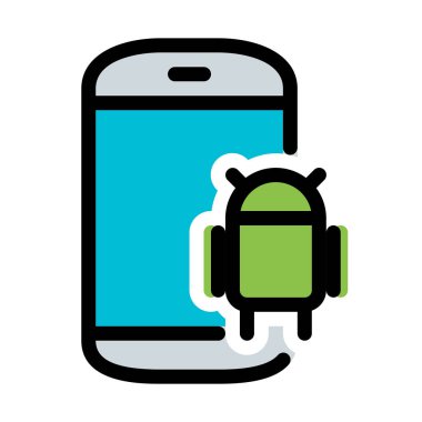 Taşınabilir Android Smartphone basit vektör çizim