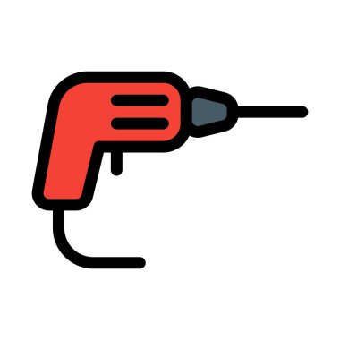 Ağır yük matkap makinesi basit vektör çizim