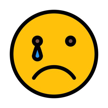 Yüz beyaz arka plan üzerinde izole Emoji ağlamak