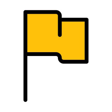 Kullanıcı işareti vektör çizim beyaz arka plan üzerinde bayrak