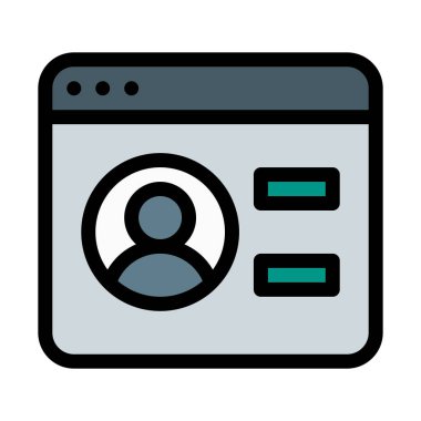 Sosyal medya profil, vektör çizim