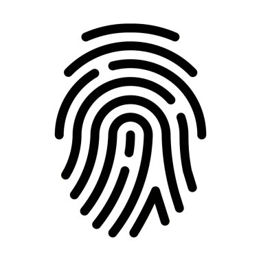 Beyaz arka plan üzerinde benzersiz parmak izi tanımlama vektör çizim