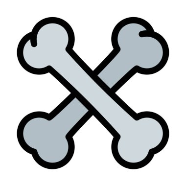 Ürpertici kemikleri çarpı işareti vektör çizim 