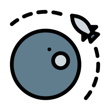 Roket gezegenin yörünge vektör çizim