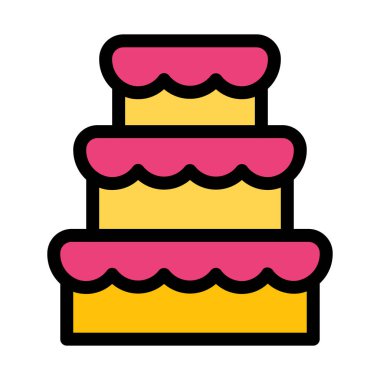 dekore düğün pastası, vektör çizim