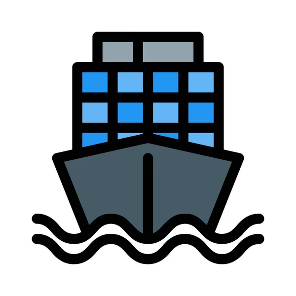 Vrachtschip Met Container — Stockvector