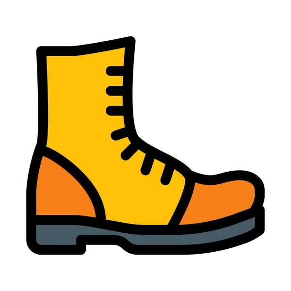 Designer Footwear Boot Vector Illustration White Background — Stock Vector