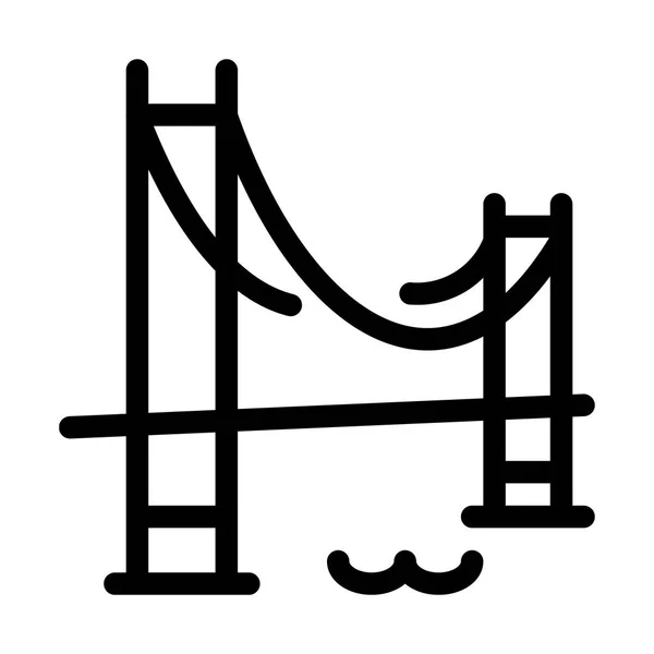 Golden Gate Bridge Isolato Sfondo Bianco — Vettoriale Stock
