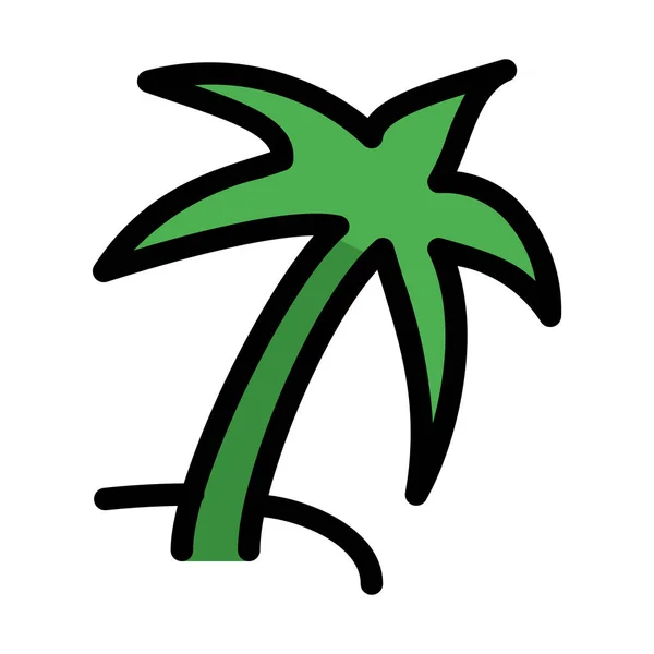 Tropisk Palm Träd Isolerad Vit Bakgrund — Stock vektor