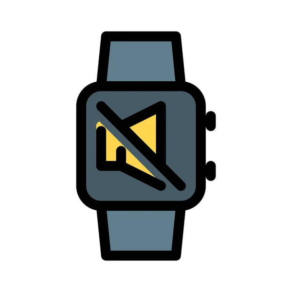 Smartwatch Alarm Stumm Einfache Abstrakte Vektorillustration — Stockvektor