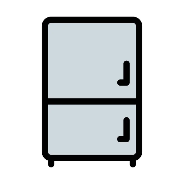 Векторная Иллюстрация Холодильника Белом Фоне — стоковый вектор