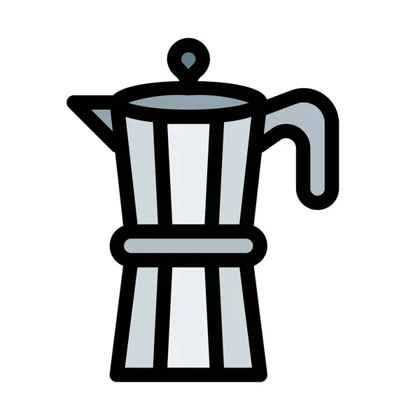 Koffiezetapparaat Vectorillustratie Witte Achtergrond — Stockvector