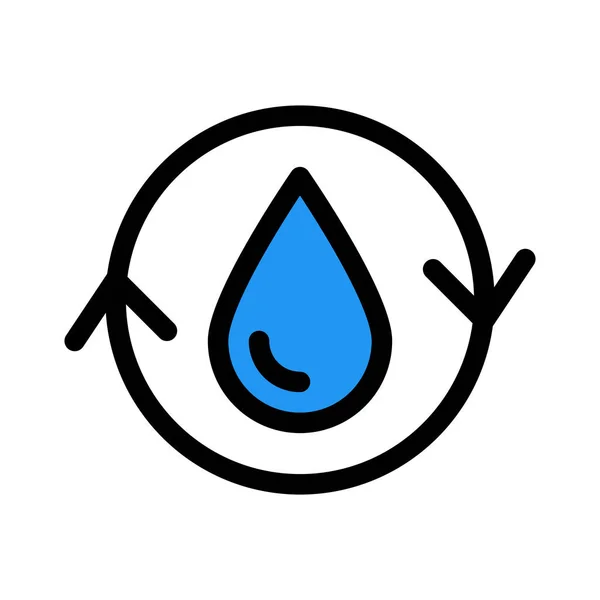 Símbolo Conservação Água Isolado Fundo Branco — Vetor de Stock