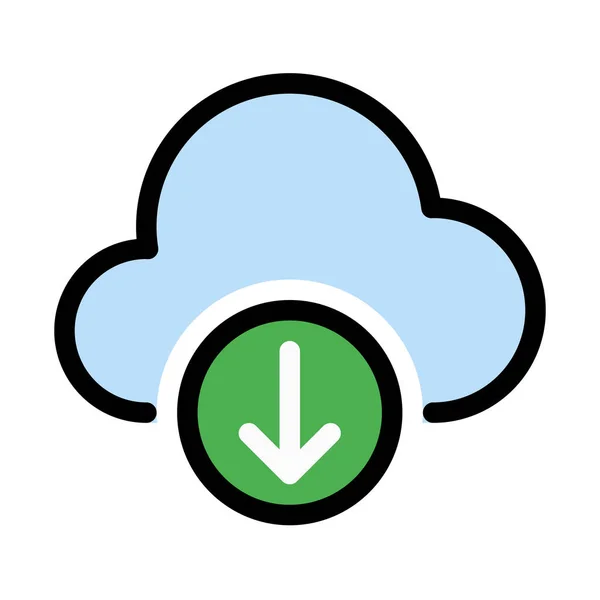 Almacenamiento Nube Descargar Ilustración Vector Simple — Archivo Imágenes Vectoriales