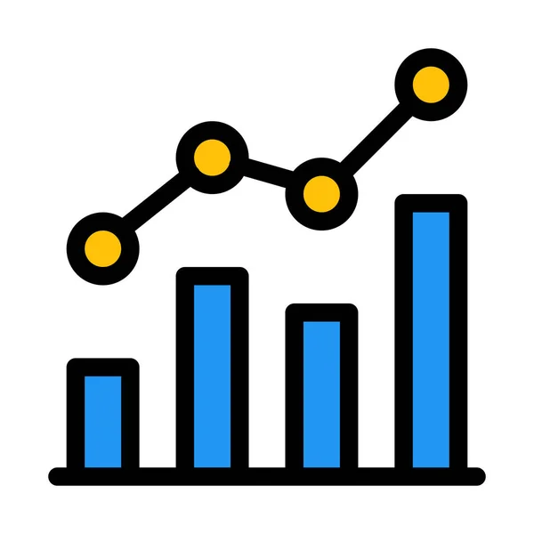 Combo Bar Chart Vector Illustration White Background — Stock Vector