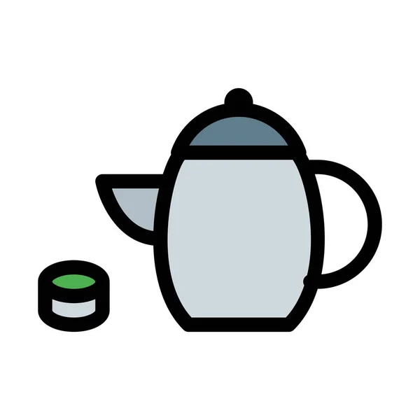 Calming Green Tea Vector Ilustración Sobre Fondo Blanco — Vector de stock