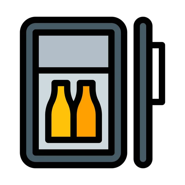 Mini Bar Heladera Vector Ilustración — Archivo Imágenes Vectoriales