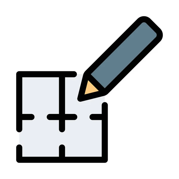 Cad Zeichnen Bleistift Vektor Illustration Auf Weißem Hintergrund — Stockvektor