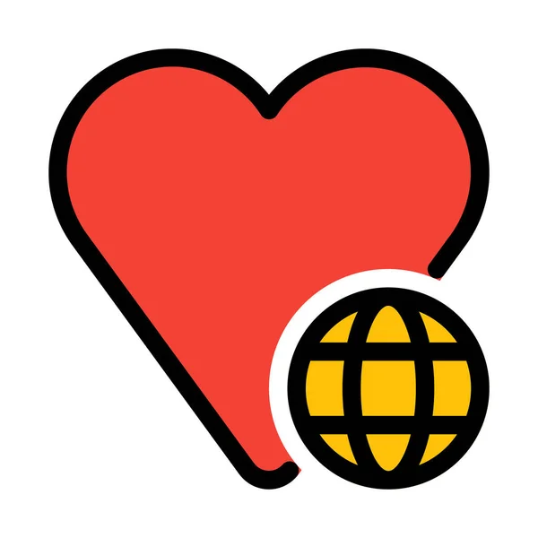 Global Dating Service Ícone Simples — Vetor de Stock