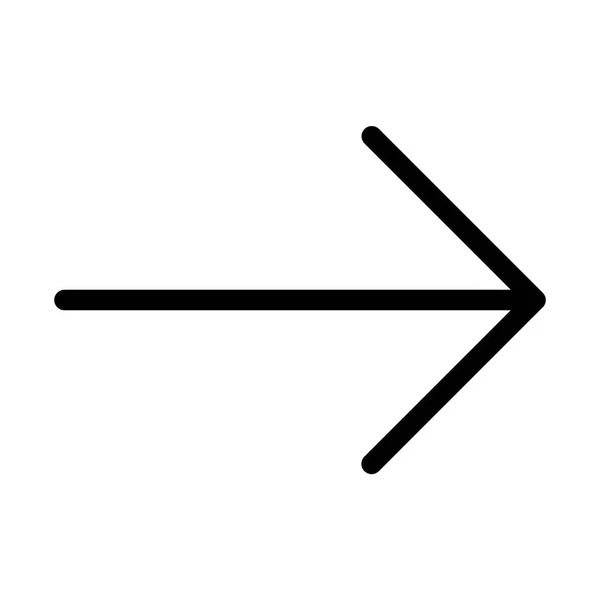 Rechts Pijl Geïsoleerd Witte Achtergrond — Stockvector