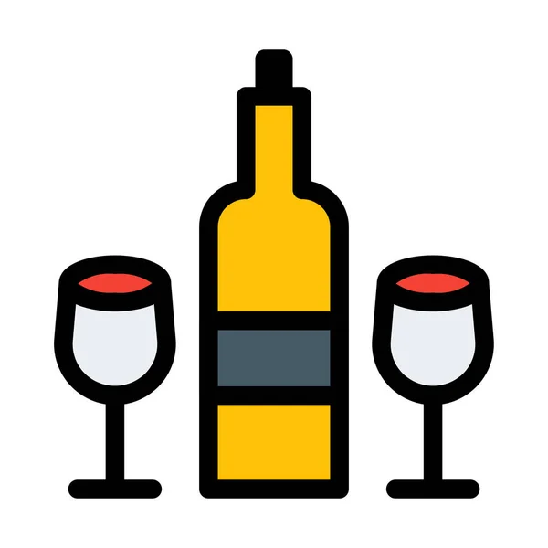 Amor Celebración Vino Vector Ilustración — Archivo Imágenes Vectoriales