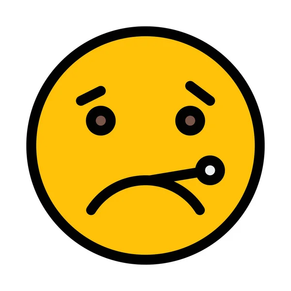 Fiebre Emoji Enfermo Aislado Sobre Fondo Blanco — Vector de stock