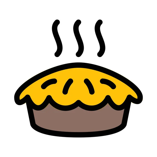 Hot Served Pie Vector Illustration — Stock Vector