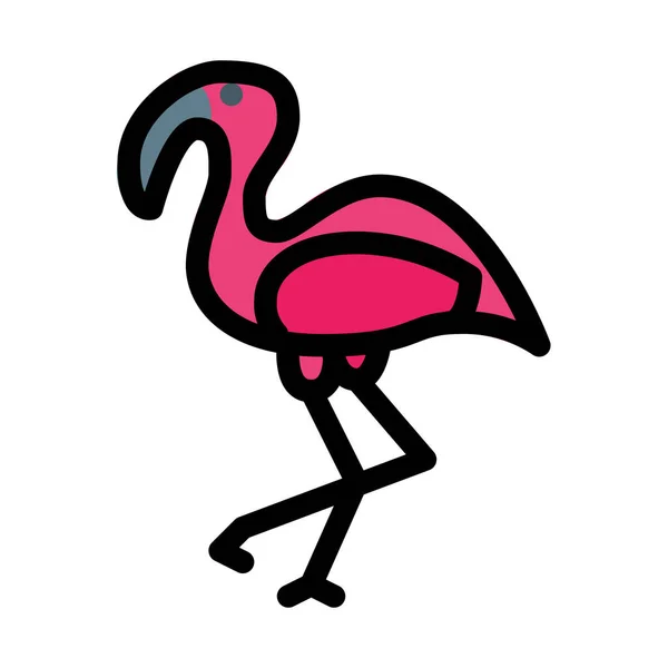 Flamingo Flygande Fågel Vektorillustration Vit Bakgrund — Stock vektor