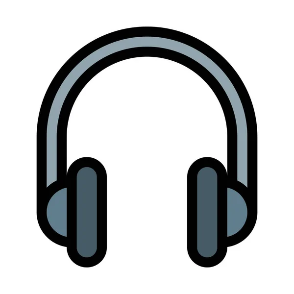 Headset Música Sem Fio Ilustração Vetorial Simples —  Vetores de Stock