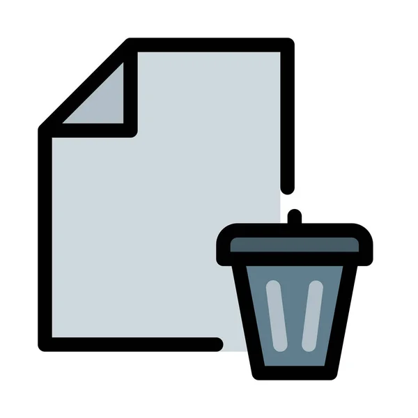 Recycle Bin File Simple Icon — Stock Vector