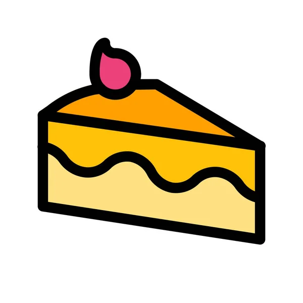 Cheery Cake Slice Vector Illustration — Stock Vector