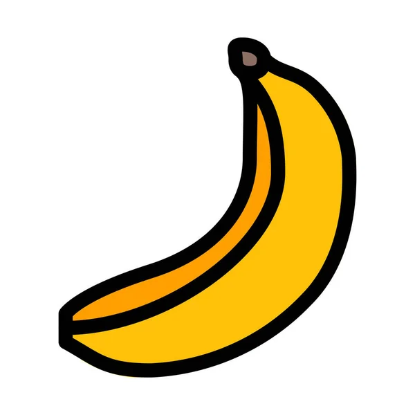Banana Fruta Comestible Ilustración Vectorial — Vector de stock