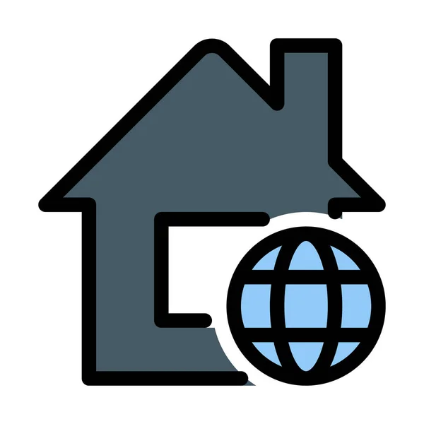 Globe Housing Propriété Isolée Sur Fond Blanc — Image vectorielle