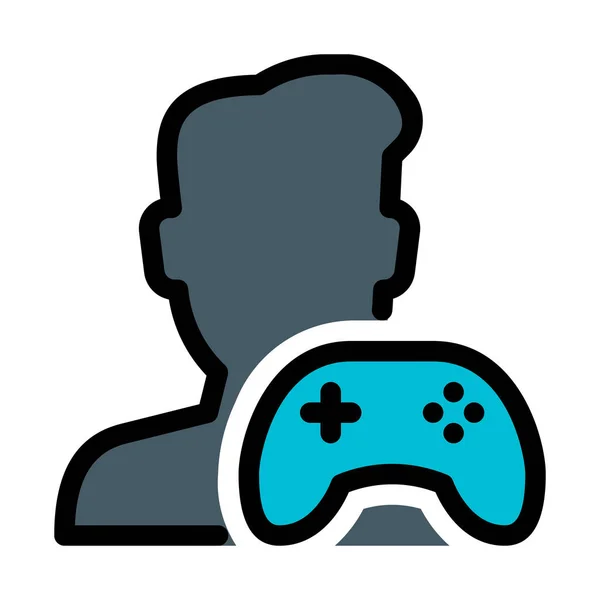 Gamer Vectorillustratie Witte Achtergrond — Stockvector