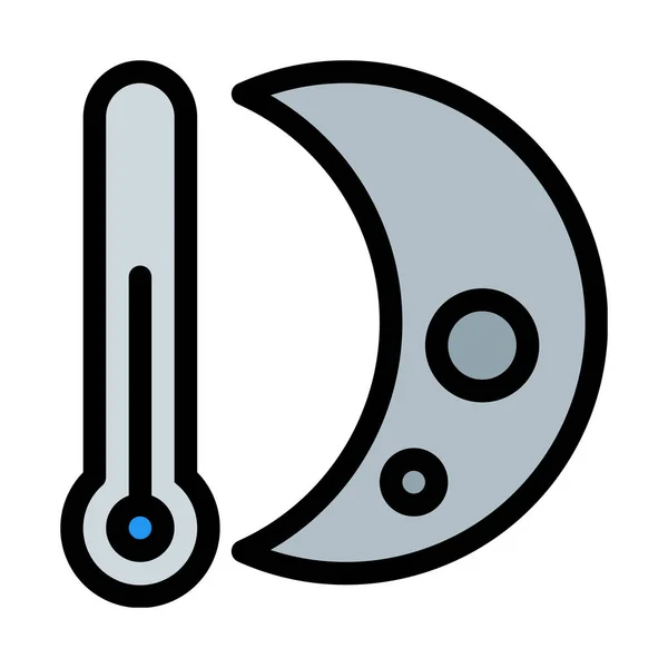 Ночная Векторная Иллюстрация Падения Температуры — стоковый вектор