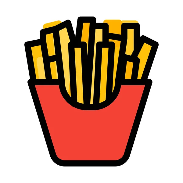 French Fries Served Vector Illustration — Stock Vector