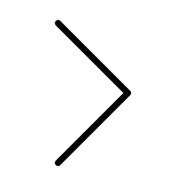 白い背景に分離された単一の右矢印 — ストックベクタ