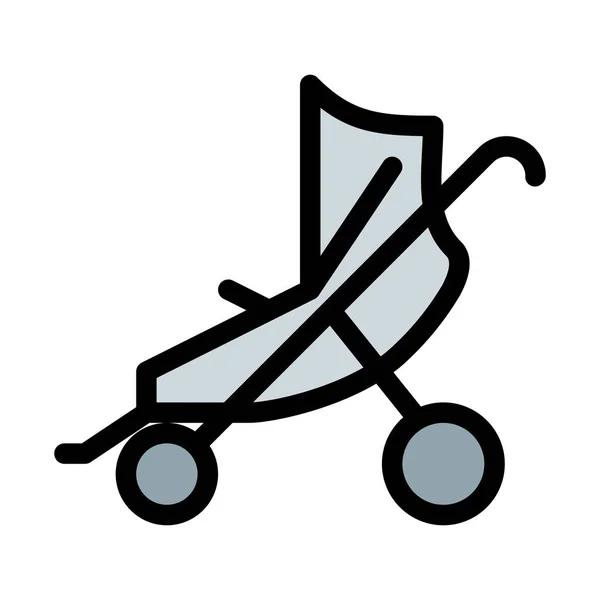 Baby Pram Stoller Ilustração Vetorial Abstrata Simples — Vetor de Stock